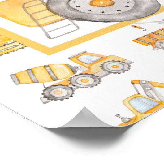 建築ダンプトラックパーティーウェルカムサイン ポスター (角)