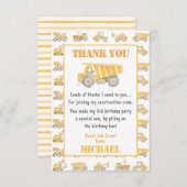 建築ダンプトラックパーティーサンキューカード サンキューカード (正面/裏面)