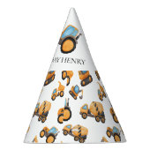 建築ダンプトラックパーティーパターン パーティーハット (右)