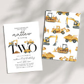 建築ダンプトラックパーティーボーイ誕生日 招待状