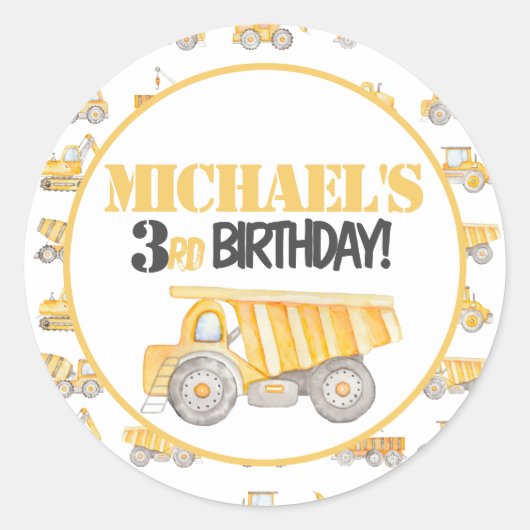 建築ダンプトラックパーティーラベルシール ラウンドシール (正面)