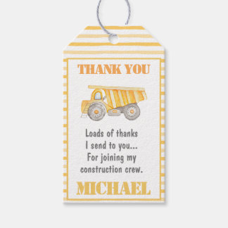 建築ダンプトラックパーティーラベル ギフトタグ