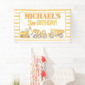 建築ダンプトラックパーティー背景 横断幕 (インサイチュ)