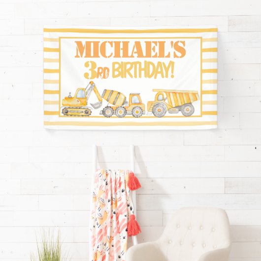 建築ダンプトラックパーティー背景 横断幕 (インサイチュ)