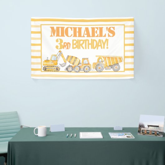 建築ダンプトラックパーティー背景 横断幕 (トレードショー)