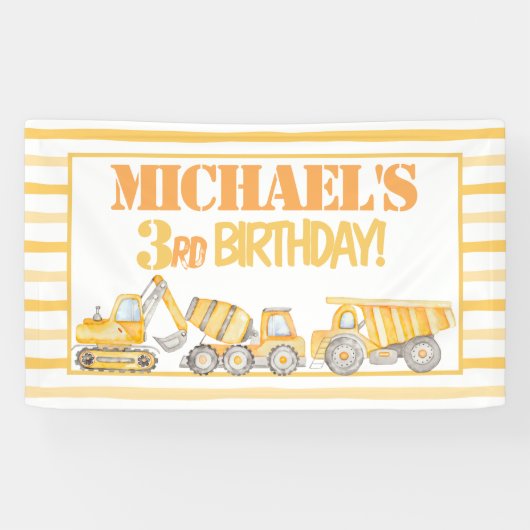 建築ダンプトラックパーティー背景 横断幕 (横)