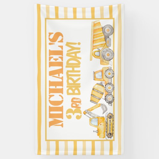 建築ダンプトラックパーティー背景 横断幕 (縦)