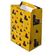 建築ダンプトラックパーティー | 名前の追加 ミディアムペーパーバッグ (裏面アングル)