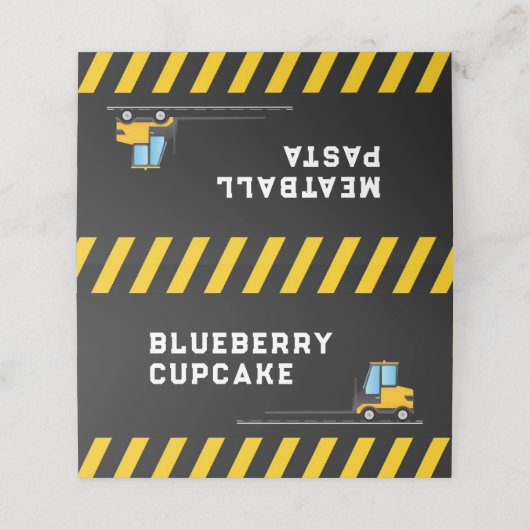 建築ダンプトラックフードテント両側 プレイスカード (外部開封)