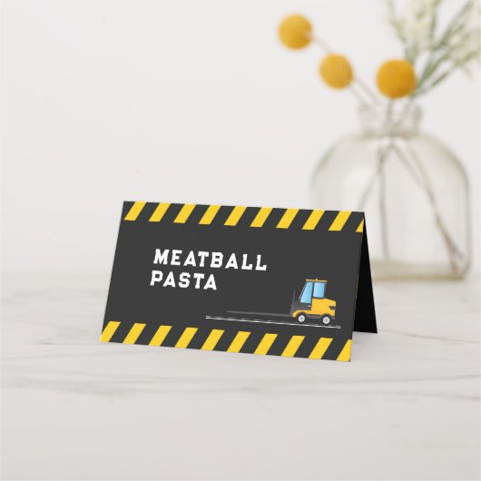 建築ダンプトラックフードテント両側 プレイスカード (裏面)