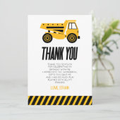 建築ダンプトラックブルドーザー誕生日パーティー サンキューカード (スタンド正面)