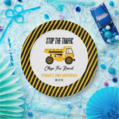 建築ダンプトラックブルドーザー誕生日パーティー ペーパープレート (パーティー)