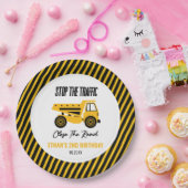 建築ダンプトラックブルドーザー誕生日パーティー ペーパープレート (パーティー)