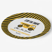 建築ダンプトラックブルドーザー誕生日パーティー ペーパープレート (アングル)