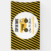 建築ダンプトラックブルドーザー誕生日パーティー 横断幕 (縦)