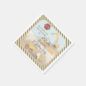 建築ダンプトラックボーイの誕生日パーティー スタンダードカクテルナプキン (角)