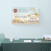 建築ダンプトラックボーイの誕生日パーティー 横断幕 (トレードショー)