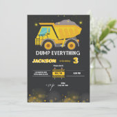 建築ダンプトラックボーイズバースデーパーティー 招待状 (スタンド正面)