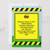 建築ダンプトラックボーイズファースト誕生日 招待状 (裏面)