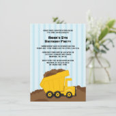 建築ダンプトラックボーイズ誕生日パーティー招待状 招待状 (スタンド正面)