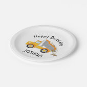 建築ダンプトラックボーイズ誕生日 ペーパープレート (アングル)