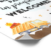 建築ダンプトラックボーイバースデーパーティーへようこそ ポスター (角)