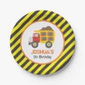 建築ダンプトラックボーイバースデーパーティー ペーパープレート (正面)