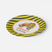 建築ダンプトラックボーイバースデーパーティー ペーパープレート (アングル)