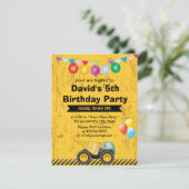 建築ダンプトラックボーイバースデーパーティー 招待状 (スタンド正面)