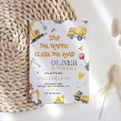 建築ダンプトラックボーイバースデーパーティー 招待状