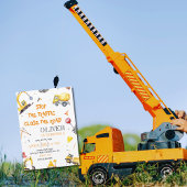 建築ダンプトラックボーイバースデーパーティー 招待状