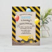 建築ダンプトラックボーイバースデーパーティー 招待状 (スタンド正面)