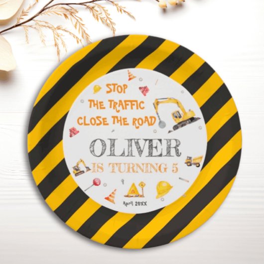 建築ダンプトラックボーイパーティープレート ペーパープレート
