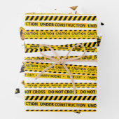 建築ダンプトラックボーイベビーシャワー誕生日 ラッピングペーパーシート (インサイチュ)