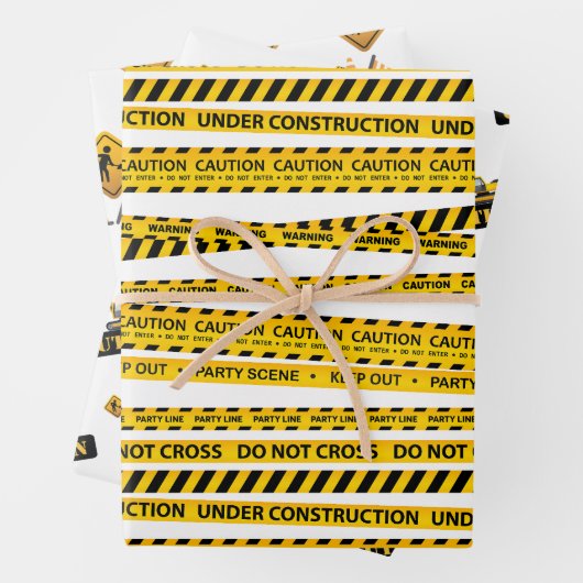 建築ダンプトラックボーイベビーシャワー誕生日 ラッピングペーパーシート (インサイチュ)