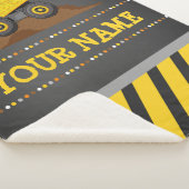 建築ダンプトラックモパーソナライズされたノグラム名 シェルパブランケット (3/4)