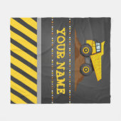 建築ダンプトラックモパーソナライズされたノグラム名 フリースブランケット (正面(横))