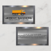 建築ダンプトラックロゴ | 金属縁ど 名刺 (正面/裏面)