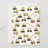 建築ダンプトラック子供の誕生日パーティーインビタ 招待状 (裏面)