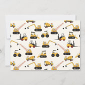 建築ダンプトラック子供の誕生日パーティーインビタ 招待状 (裏面)