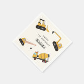 建築ダンプトラック子供の誕生日 スタンダードカクテルナプキン (角)