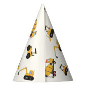 建築ダンプトラック子供の誕生日 パーティーハット (裏面)