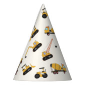 建築ダンプトラック子供の誕生日 パーティーハット (左)