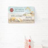 建築ダンプトラック少年の誕生日パーティー 横断幕 (インサイチュ)