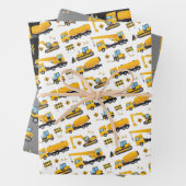 建築ダンプトラック掘削機子供が存在 ラッピングペーパーシート (インサイチュ)