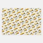 建築ダンプトラック掘削機子供が存在 ラッピングペーパーシート (正面3)