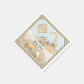 建築ダンプトラック男の子ベビーシャワー スタンダードカクテルナプキン (角)