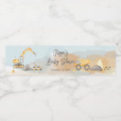 建築ダンプトラック男の子ベビーシャワー ペットボトルラベル (シングルラベル)