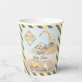 建築ダンプトラック男の子ベビーシャワー 紙コップ
