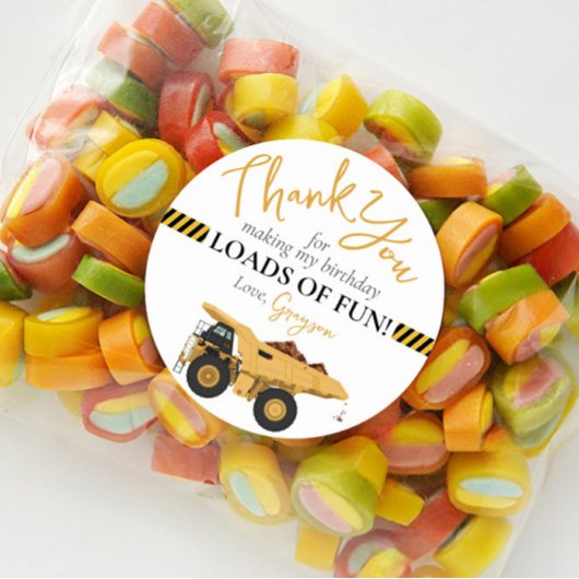 建築ダンプトラック誕生日ありがとう好意 ラウンドシール